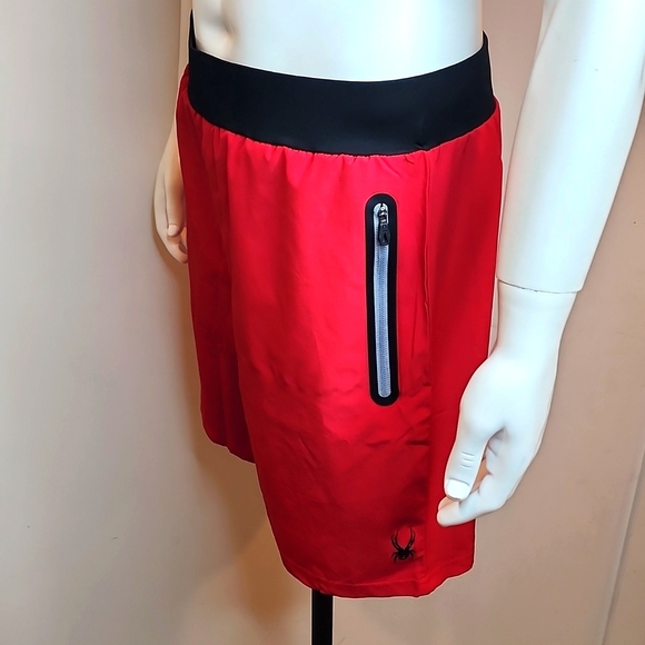 SPYDER ACTIVE MENS SWIMSUIT, THE SIZE IS LARGE, THE COLOR ID DEEP RED - Picture 3 of 12